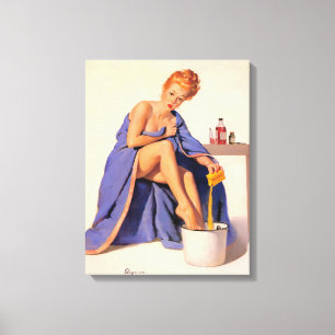 Toile Femme rouge chaude de cheveux