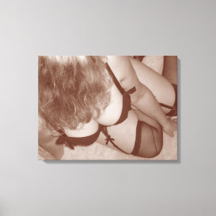 Toile Femme sensuelle en lingerie, beauté naturelle matu