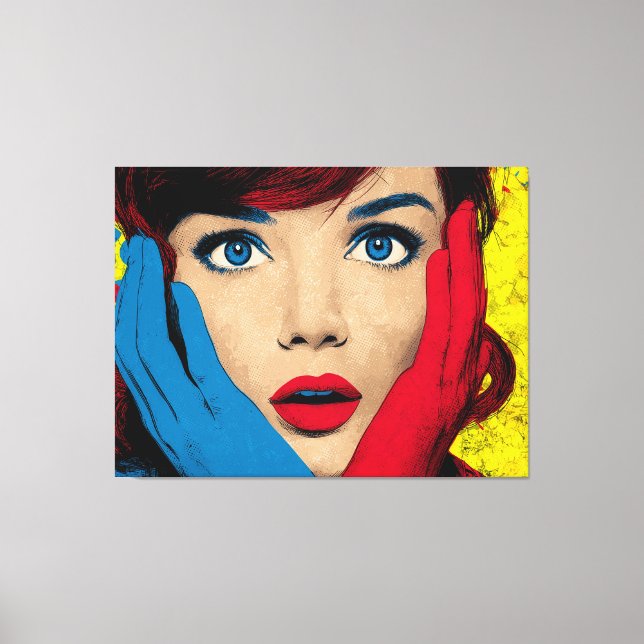 Toile Femme surprise en Pop Art (Recto)