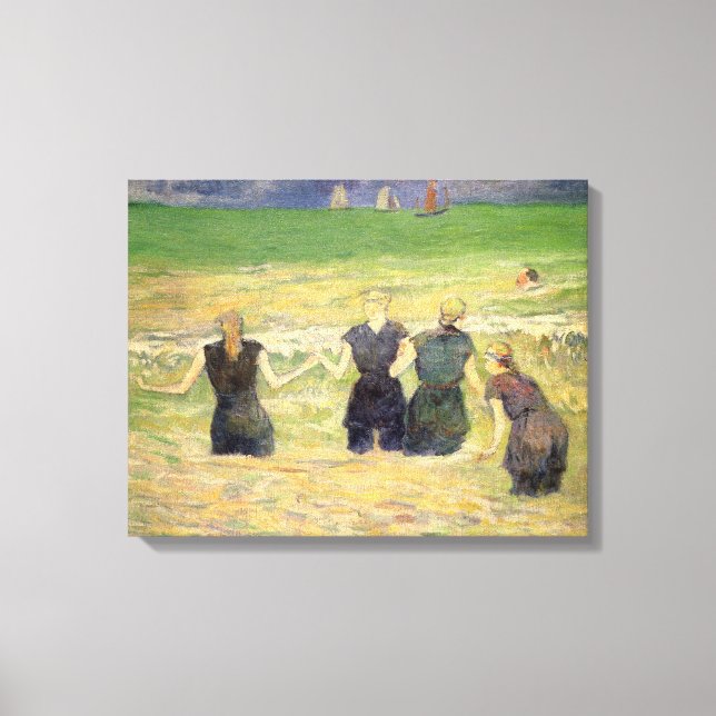 Toile Femmes baignant Dieppe par Paul Gauguin (Recto)