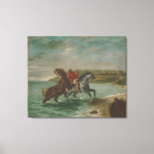 Toile Ferdinand Delacroix Chevaux Sortant de la Mer