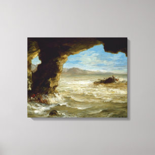 Toile Ferdinand Delacroix Vintage naufrage sur la côte