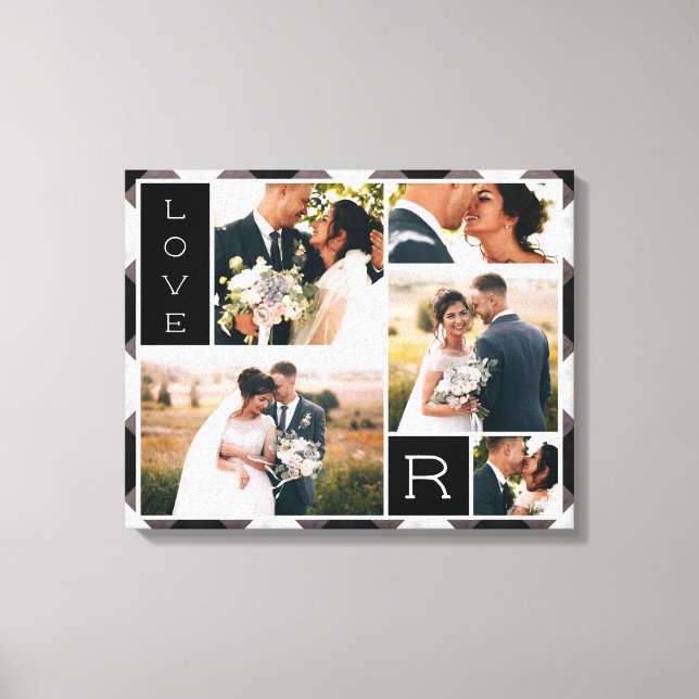 Toile Ferme Buffalo Check Mariage Photo Collage (Recto)