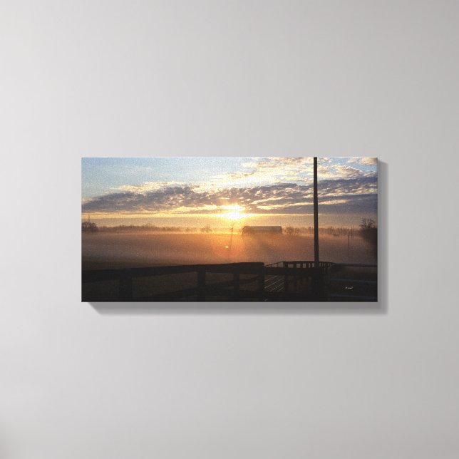 Toile Ferme de Chevaux Misty Kentucky Sunrise (Recto)