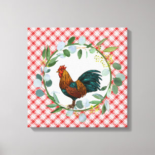 Toile Ferme Eucalyptus Wreath & Rooster
