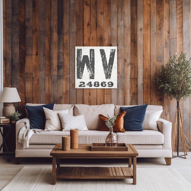 Toile Ferme Rustic State Code postal West Virginie (Créateur téléchargé)