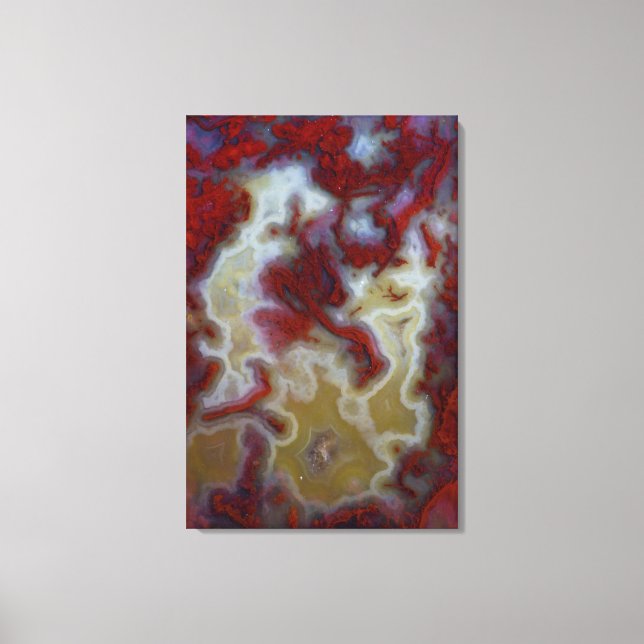 Toile Fermer la dalle d'agate de la mousse rouge (Recto)
