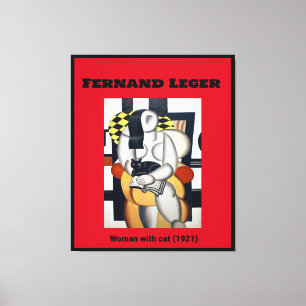 Toile Fernand Leger : Femme avec chat (1921)