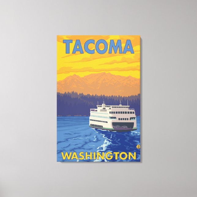 Toile Ferry et montagnes - Tacoma, Washington (Recto)