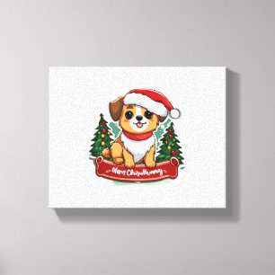 Toile Festif Noël Chien Design Vacances Animaux de compa