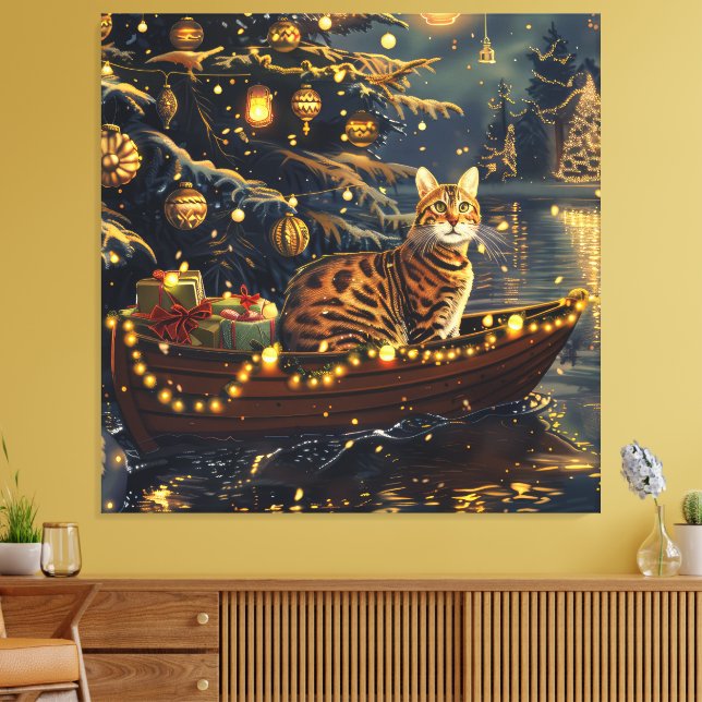 Toile Fête de Noël du chat du Bengale Voyage (Insitu(Salon))