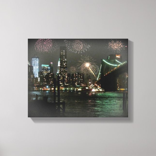 Toile Feu d'artifice sur le pont Brooklyn (Recto)
