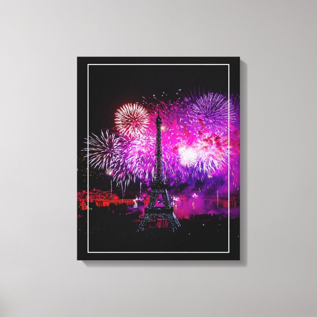 Toile Feu d'artifice Tour Eiffel (Recto)