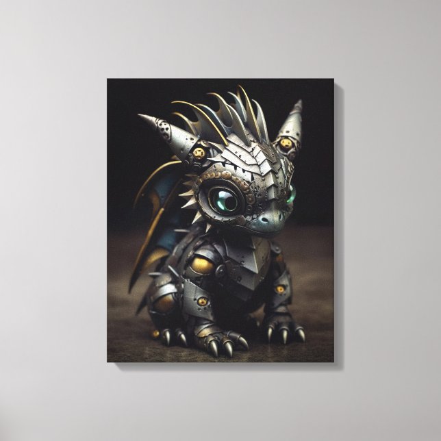 Toile Feu forgé : Le Dragon Bébé En Métal (Recto)