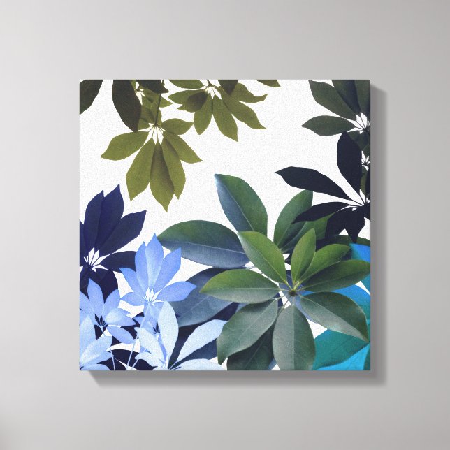 Toile feuille verte et bleue (Recto)