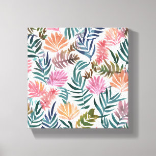 Toile Feuilles botaniques aquarelle Fleurs Coloré Mign