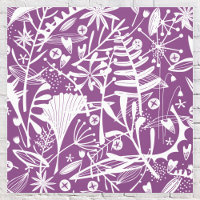 Feuilles botaniques Silhouette violet et blanc