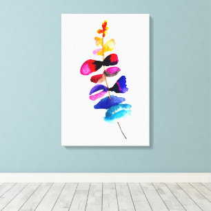 Toile Feuilles colorées aquarelle mignonnes