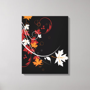 Toile Feuilles d'automne Abstraites