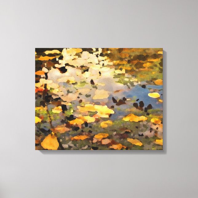 Toile Feuilles d'automne flottantes Abstraites (Recto)