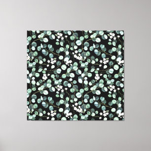 Toile Feuilles de l'Eucalyptus : Motif de fleurs blanche