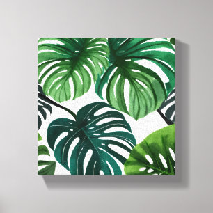 Toile Feuilles de Monstera Aquarelle Moderne Simple