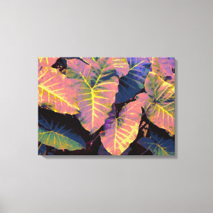 Toile Feuilles d'éléphants dans les pastels tropicaux