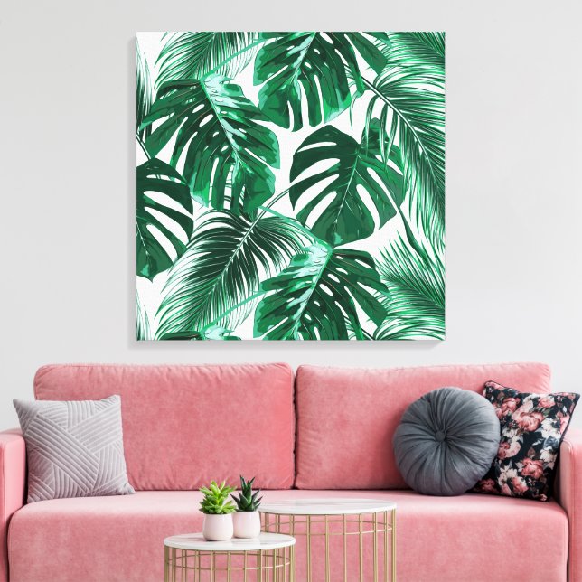 Toile Feuilles tropicaux de grande palme (Insitu(Salon))