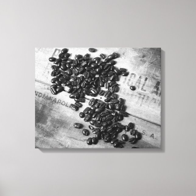 Toile Fèves de café noir et blanc sur un vieux cadran 16 (Recto)