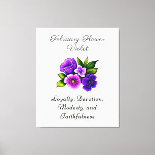 Toile Février Mois de naissance Violet Fleur Delicet Flo