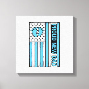 Toile Fier Nouveau Papa Pieds de Bébé Drapeau Vector Des