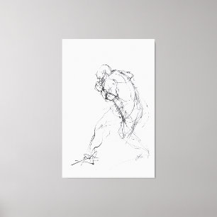 Toile Figure Abstraite dans l'esquisse de mouvement -