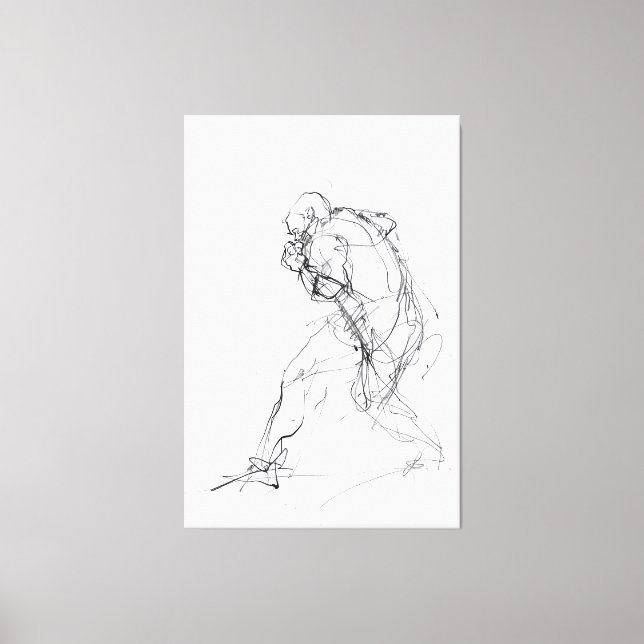 Toile Figure Abstraite dans l'esquisse de mouvement - (Recto)