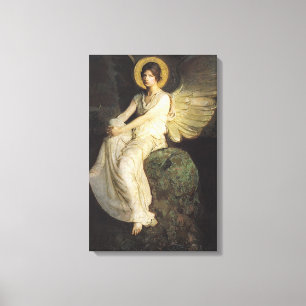 Toile Figure ailée assise sur un rocher par Abbott Thaye