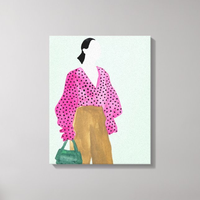 Toile Figure de mode debout - Pointe Polka haut (Recto)