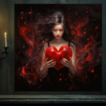 Fille avec coeur