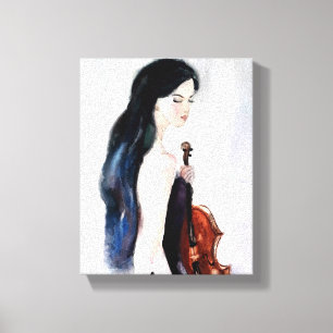 Toile Fille avec violon
