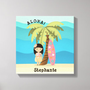 Toile Fille de surfer hawaïenne