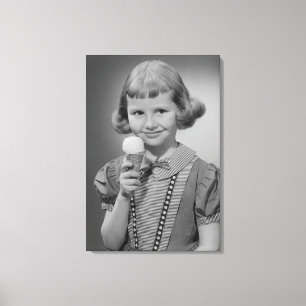 Toile Fille mangeant la crème glacée