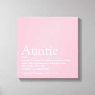 Toile Fille moderne rose Tante Tante Définition