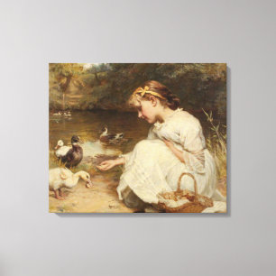 Toile Fille nourricière canards (par Frederick Morgan)