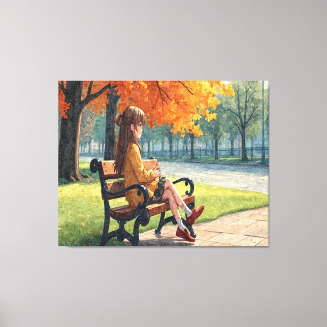 Toile Fille sur le banc (Recto)
