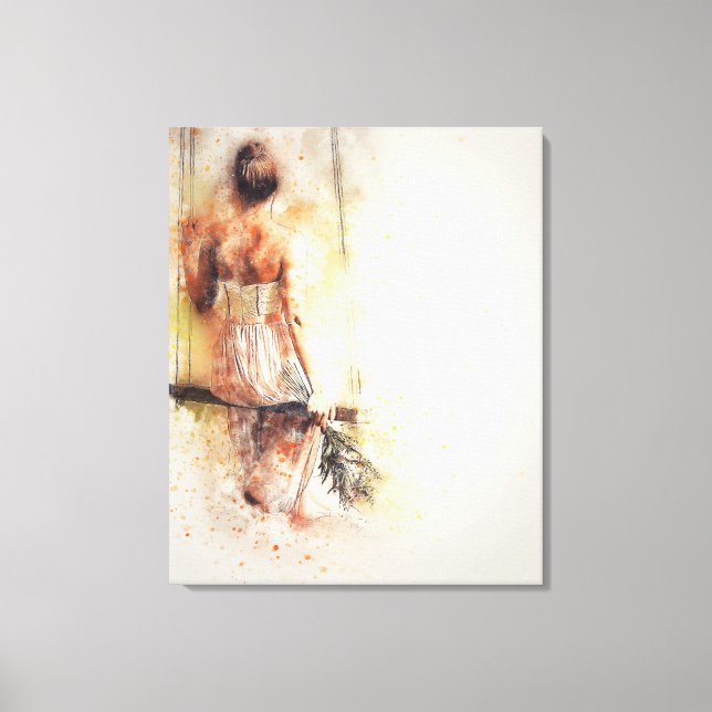 Toile fille sur le swing (Recto)
