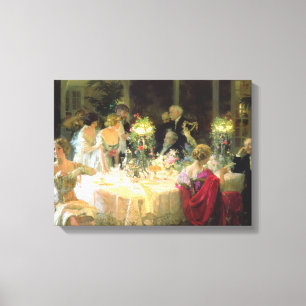 Toile Fin Du Dîner 1913 Par Jules Alexandre Grun