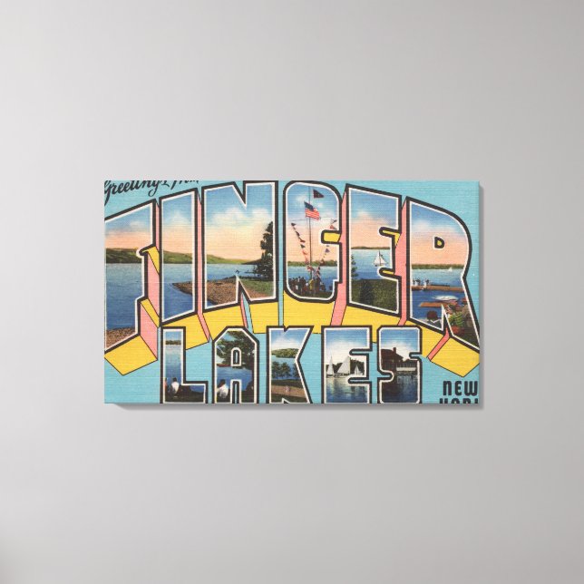 Toile Finger Lakes, New York - Scènes de grandes lettres (Recto)