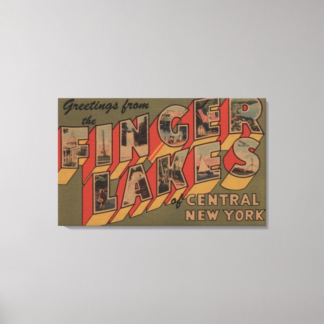 Toile Fingerlakes, New York - Scènes de grandes lettres (Recto)