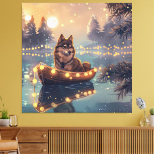 Toile Finlandais Lapphund Noël Festive Voyage