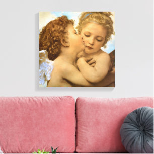 Toile First Kiss (détail d'ange) par Bouguereau