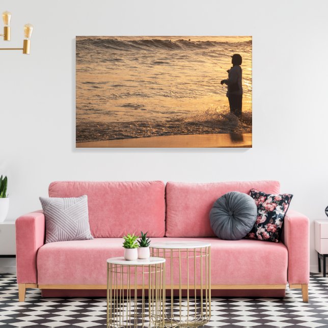 Toile Fisherman in Bali, Indonesia - Canvas Art Print (Insitu(Salon))