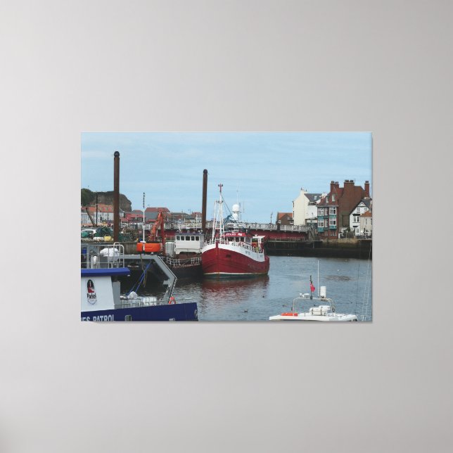 Toile Fishing Boat Atlas dans le port de Whitby Angleter (Recto)